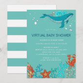 Invitation Baby shower virtuel Ocean Party (Devant / Derrière)