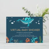 Invitation Baby shower virtuel Ocean Party (Debout devant)