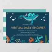 Invitation Baby shower virtuel Ocean Party (Devant / Derrière)