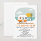 Invitation Baby shower virtuel Orange Beach Camper en ligne (Devant / Derrière)