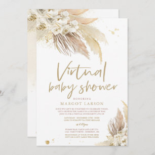 Invitation Baby shower virtuel Pampas Grass Neutre Genre