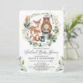 Invitation Baby shower virtuel par courrier| Bois de verdure (Debout devant)