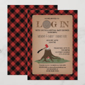 Invitation Baby shower Virtuel Par Courrier Connexion Lumberj (Devant / Derrière)