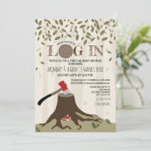 Invitation Baby shower Virtuel Par Courrier Connexion Woodlan (Debout devant)