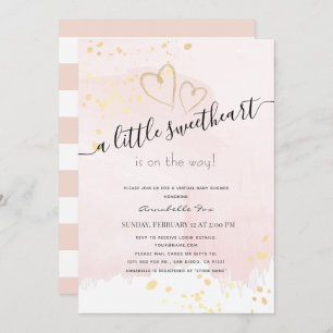 Invitation Baby shower virtuel Pink x Gold Sweetheart