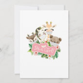 Invitation Baby shower virtuel pour filles | Amis Safari (Dos)