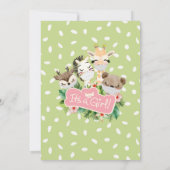 Invitation Baby shower virtuel pour les filles | Amis Safari (Dos)