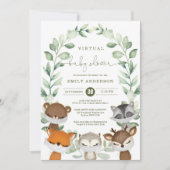 Invitation Baby shower virtuel Quarantaine Animaux des bois (Devant)