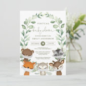 Invitation Baby shower virtuel Quarantaine Animaux des bois (Debout devant)