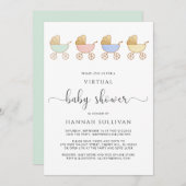 Invitation Baby shower virtuel Retro Carrières (Devant / Derrière)