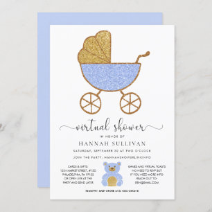 Invitation Baby shower virtuel Retro Parties scintillant de t