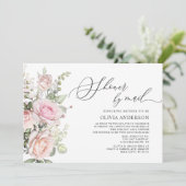 Invitation Baby shower virtuel Rose Blush Watercolor par cour (Debout devant)