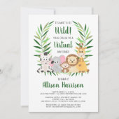 Invitation Baby shower virtuel Safari Animaux (Devant)