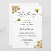 Invitation Baby shower virtuel sans risque (Devant / Derrière)