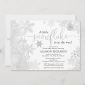 Invitation baby shower virtuel Snowflake blanc blanc (Devant)