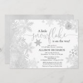 Invitation baby shower virtuel Snowflake blanc blanc (Devant / Derrière)