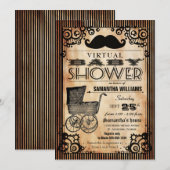 Invitation Baby shower virtuel Steampunk Vintage Look Boy (Devant / Derrière)