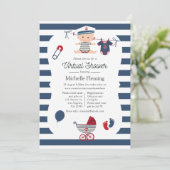 Invitation Baby-Shower Virtuel Thème Marin (Debout devant)