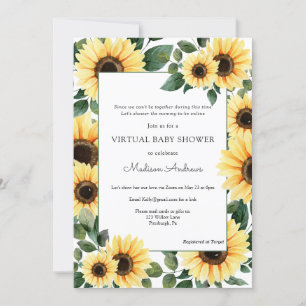 Invitation Baby shower virtuel tournesol