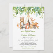 Invitation Baby shower virtuel Tribal Woodland Mail Greenery (Devant)