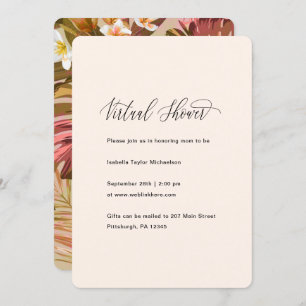 Invitation Baby shower virtuel Tropical Palm Feuille