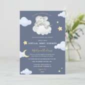 Invitation Baby shower virtuel Twinkle Little Star Elephant (Debout devant)