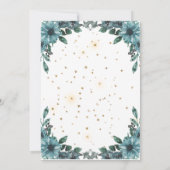 Invitation baby shower virtuel unicorne bleu floral endormi (Dos)