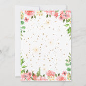 Invitation baby shower virtuel unicorne floral brillant (Dos)