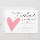 Invitation Baby shower virtuel Valentines modernes rose blanc (Devant)