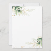 Invitation Baby shower Virtuel Vert Et Or (Dos)