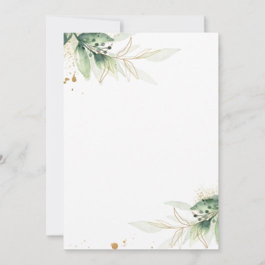 Invitation Baby shower Virtuel Vert Et Or (Dos)