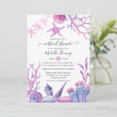 Invitation Baby shower virtuel Watercolor Ocean Life (Debout devant)