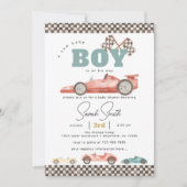 Invitation Baby shower voiture Boy Retro Race (Devant)