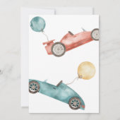 Invitation Baby shower voiture Boy Retro Race (Dos)