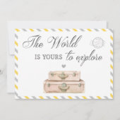 Invitation Baby shower Voyage dans le monde de l'aventure neu (Dos)