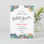 Invitation Baby shower "Watch Me Grow" (Debout devant)