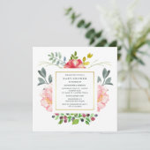 Invitation Baby shower Watercolor Peonies (Debout devant)