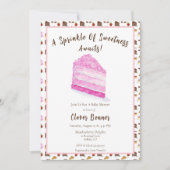 Invitation Baby shower Watercolor Pink Cake & Desserts (Devant)