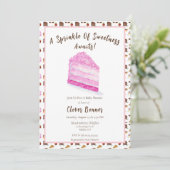 Invitation Baby shower Watercolor Pink Cake & Desserts (Debout devant)
