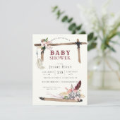 Invitation Baby shower Western Boho Style2 (Debout devant)