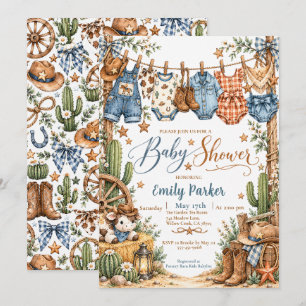 Invitation Baby-Shower Western Cow-Boy