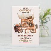 Invitation Baby shower Western Cowboy (Debout devant)