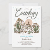 Invitation Baby shower Western Cowboy Boy (Devant)