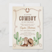 Invitation Baby shower Western Cowboy Boy (Devant)