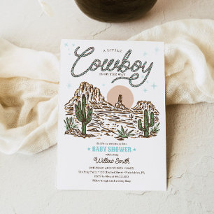 Invitation Baby shower Western Cowboy Boy