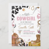 Invitation Baby shower Western Cowgirl (Devant)