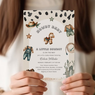 Invitation Baby shower Western Howdy Baby Cowboy