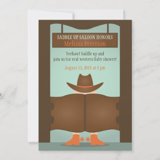 Invitation Baby shower Western Saloon