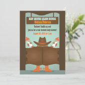 Invitation Baby shower Western Saloon - Afro-Américain (Debout devant)