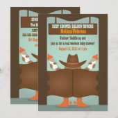 Invitation Baby shower Western Saloon - Afro-Américain (Devant / Derrière)